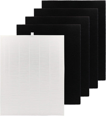 Winix 115115 Replacement Filter A for Winix C535, 5300, 6300, 5300-2, P300 Plasma wave, True HEPA Filter Plus 4-Pack Carbon Pre-filters